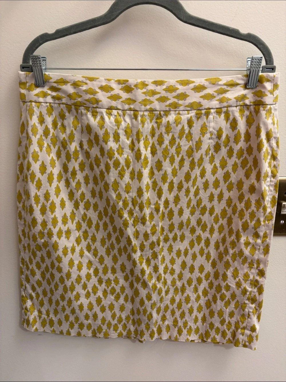 J. Crew Yellow Patterned Pencil Skirt - Size 14